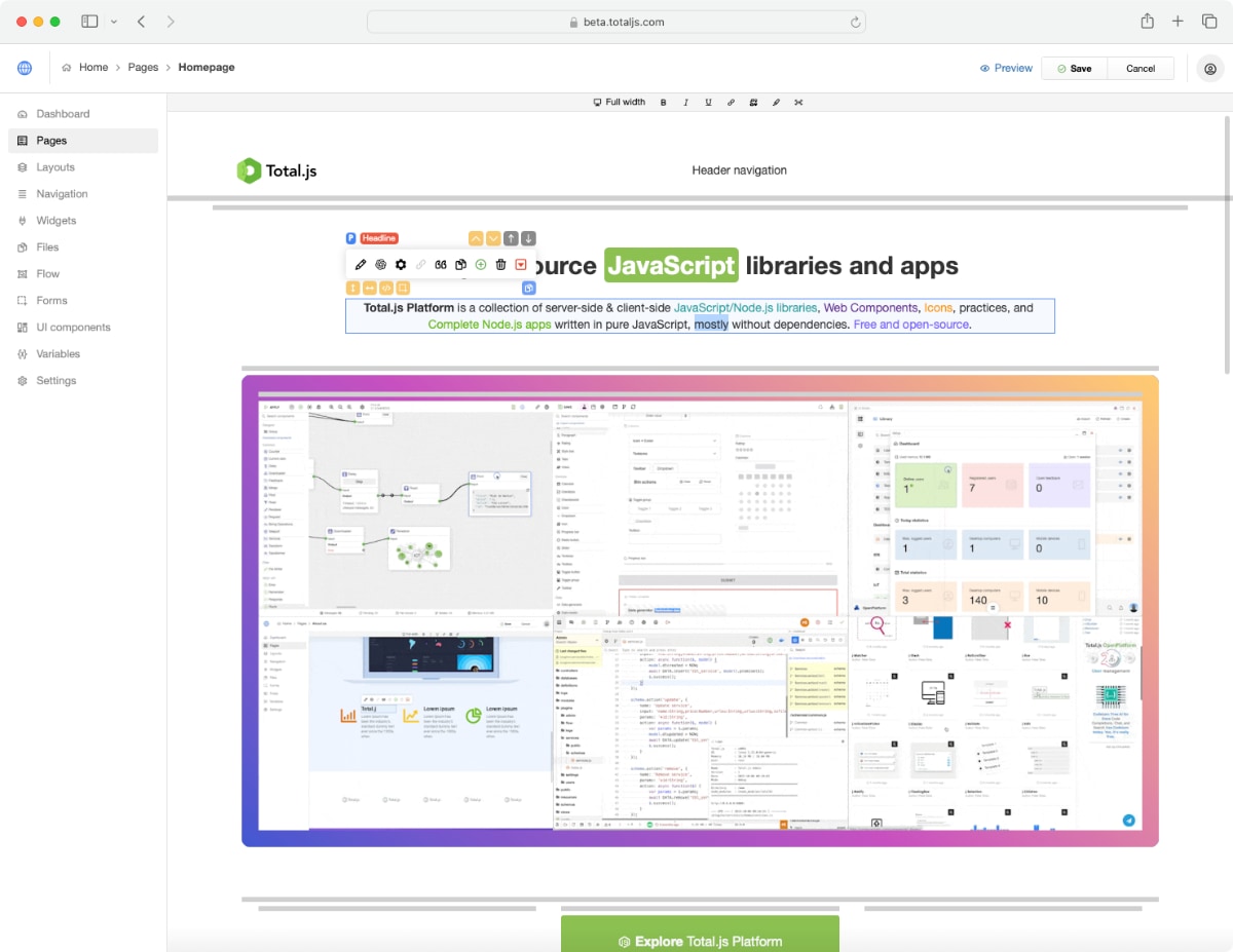 Node.js / Total.js CMS